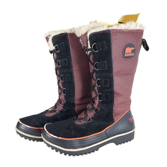 Sorel Women's TIVOLI High II US7,5 Madder Brown Lined Faux Fur Snow Boots - Picture 1 of 14